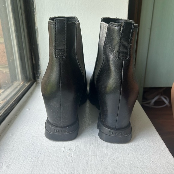 Sorel Joan of Arctic Wedge III Chelsea Bootie Women Size 9 Black - Picture 3 of 10